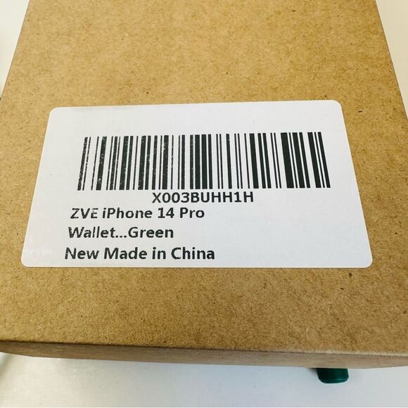 ZVE Green Vegan Leather iPhone 14 Pro Zip Card‎ Crossbody Case Wallet - Picture 3 of 3